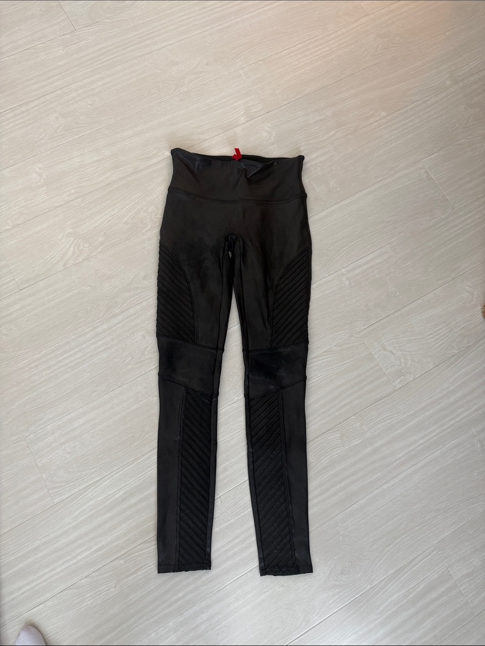SPANX Black Girls' Ribbed Panel High-Waist Leggings